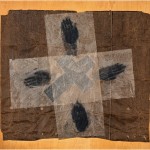 ''l'incrocio'', 1981, tecnica frottage, grafite e collage su carta, 78 x 89 cm (mio Signore)
